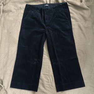 🆕*InBag*Lands End Radiant Navy Corduroy Wide Crop Pants Size18T 25” inseam